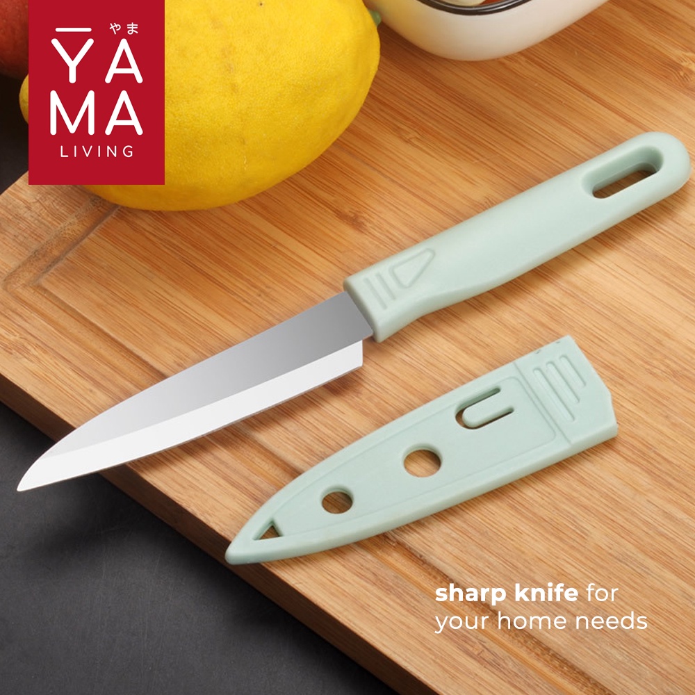 YAMA YOSHINO Knife Set Premium Pisau Dapur isi 3 pcs Stainless Steel Pisau Gunting Peeler Talenan