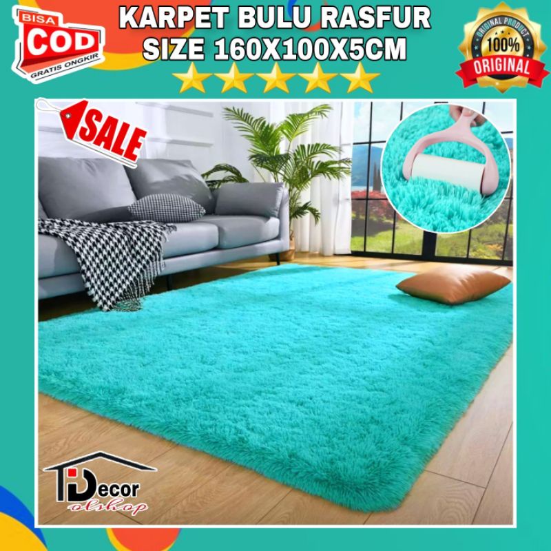 Karpet bulu rasfur uk 160x100x5cm