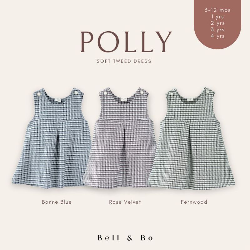 Bell and Bo Polly Dress / Dress Anak Perempuan Tweed SDA