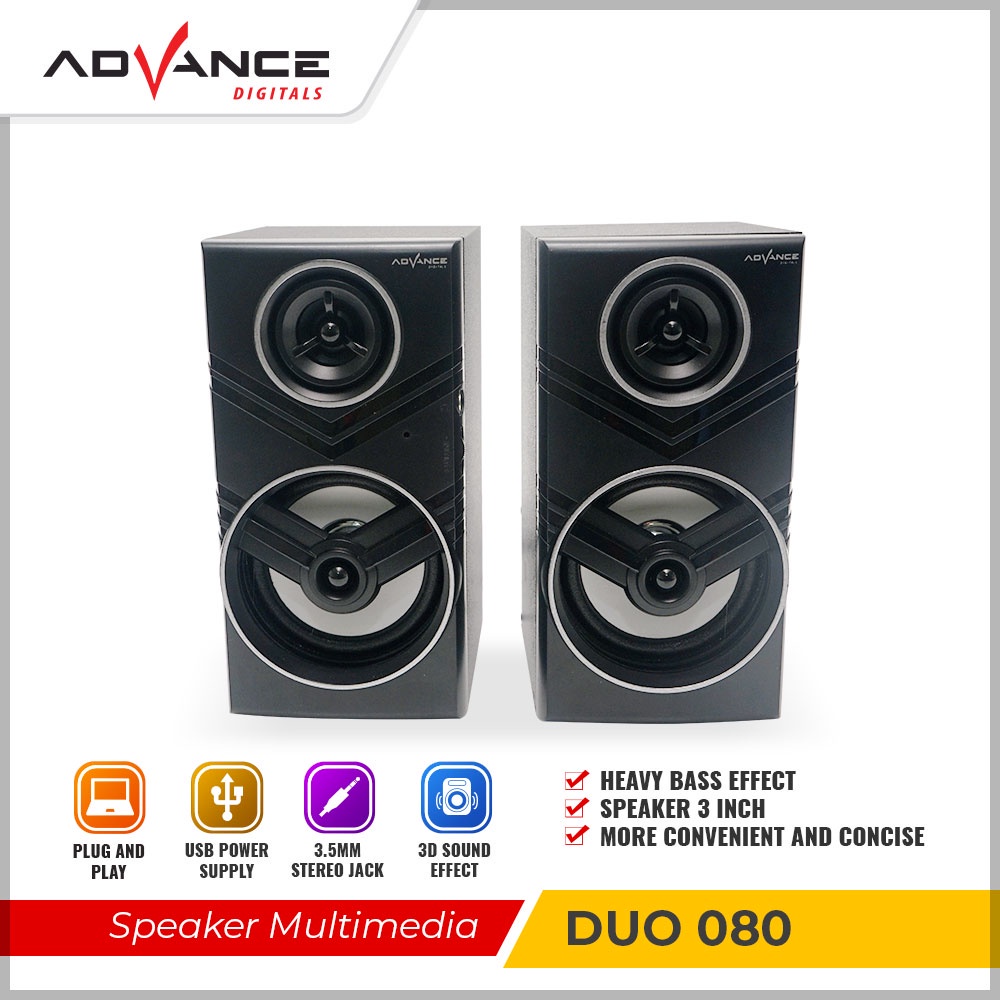 Advance Duo 080 Speaker Komputer PC Laptop Multimedia Bass Aktif