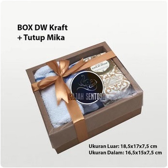 

BOX DW KUE KERING SOUVENIR KRAFT + TUTUP MIKA 18,5x17x7,5 CM
