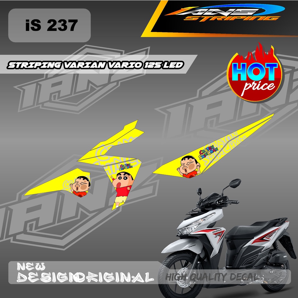 STIKER DECAL HONDA VARIO CUSTOM VERSI SINCHAN VARIAN WARNA / DECAL HONDA VARIO 125 LED KARAKTER / STIKER KERETA VARIO 125 SINCHAN IS237