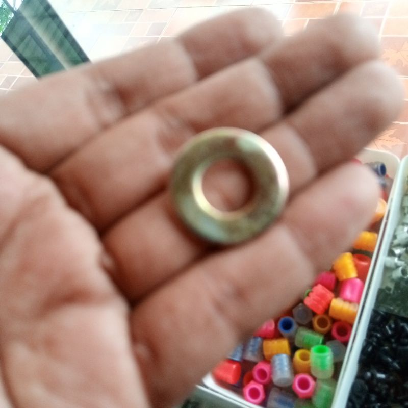 Ring plat m10 kuning tebal kunci 14