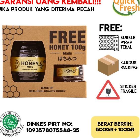 

➲ [PAKET BUNDLING] Quick Fresh Honey / Asli 500GR + 100GR Jar ✲
