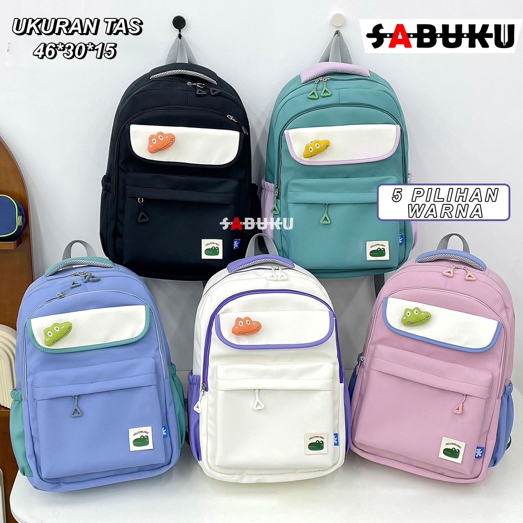 Tas Ransel Backpack Pria Wanita Fashion Korea Tas Sekolah Anak  SD SMP SMA Tas Punggung Pria Kekinian Terbaru - 284