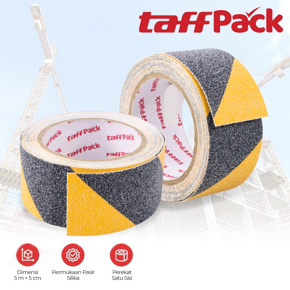 Lakban Tape Safety Grip Anti Slip Strong Traction 5 m x 5 cm - Black/Yellow