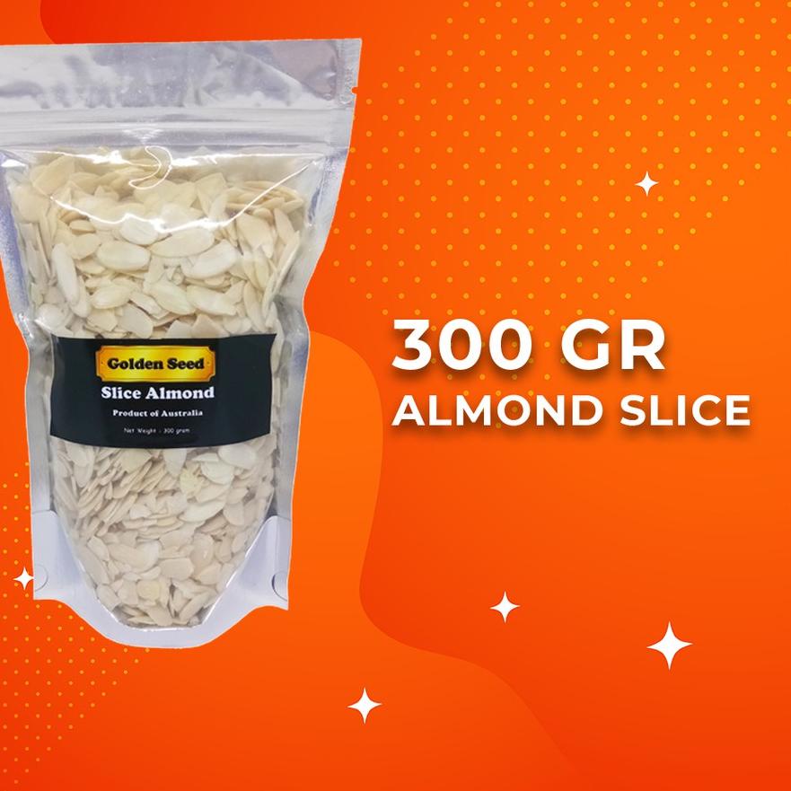 

☜ RAW ALMOND SLICE 300 GRAM PREMIUM - ALMOND IRIS MENTAH 300 GR ❀