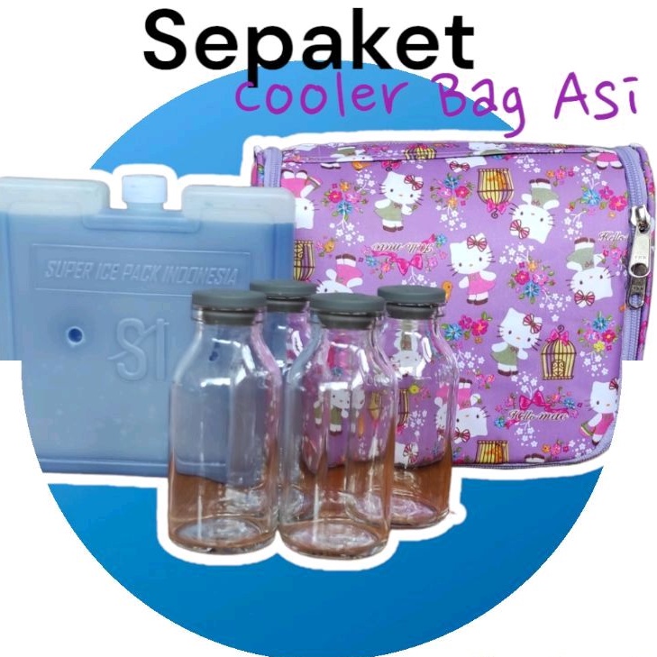 Tas Cooler Bag Asi SEPAKET - MOTIF HELLO KITTY UNGU