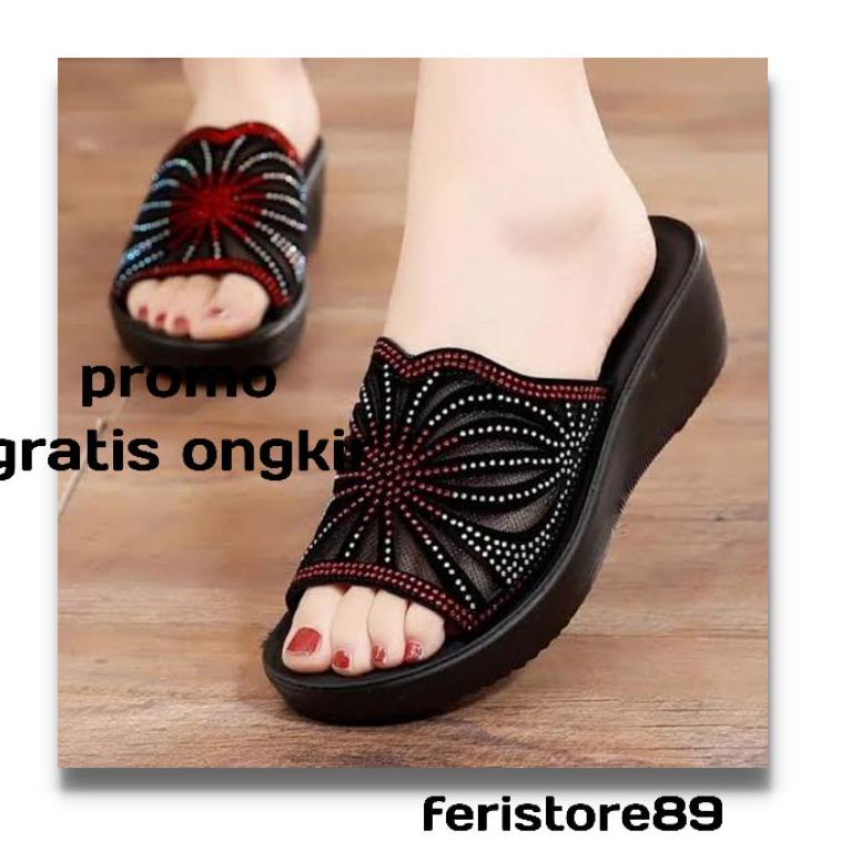 STOK TERBARU Sendal wanita Wedges-sendal wedges-sandal wedges-fld sandal wanita andin