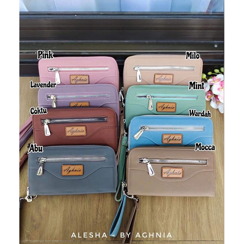 DOMPET ALESHA AGHNIA / DOMPET AGHNIA / DOMPET WANITA / DOMPET KEKINIAN / ANTI AIR / DOMPET ALESHA