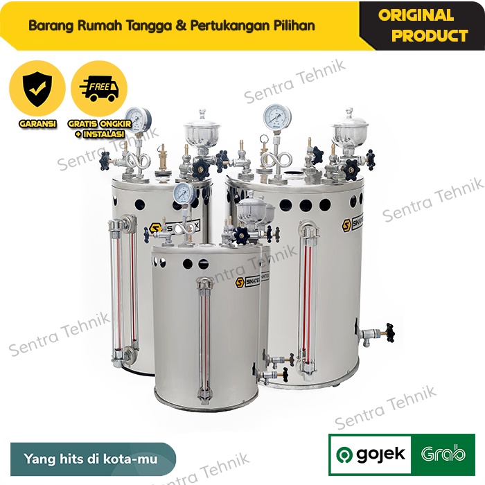 SINATEX Tabung Boiler Setrika Uap Laundry 15 Liter Lengkap Siap Pakai (GojekGrab)