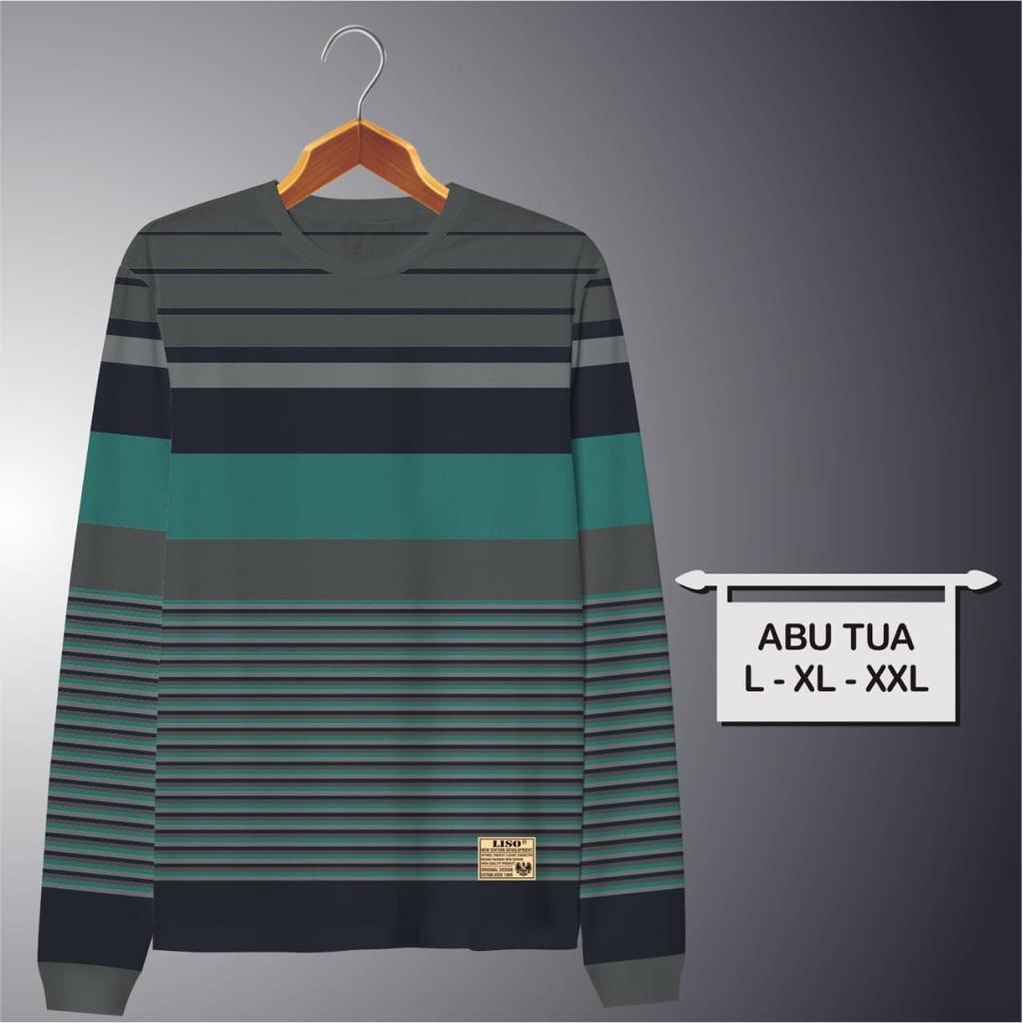 Liso wear - Kaos Distro Stripe Salur Lengan Panjang Pria | Kaos Panjang Belang Garis-garis Dewasa