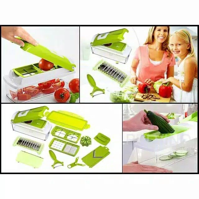 Parutan set 12 in 1 Multifungsi Grater Nicer Dicer Plus GQ-100 M-674