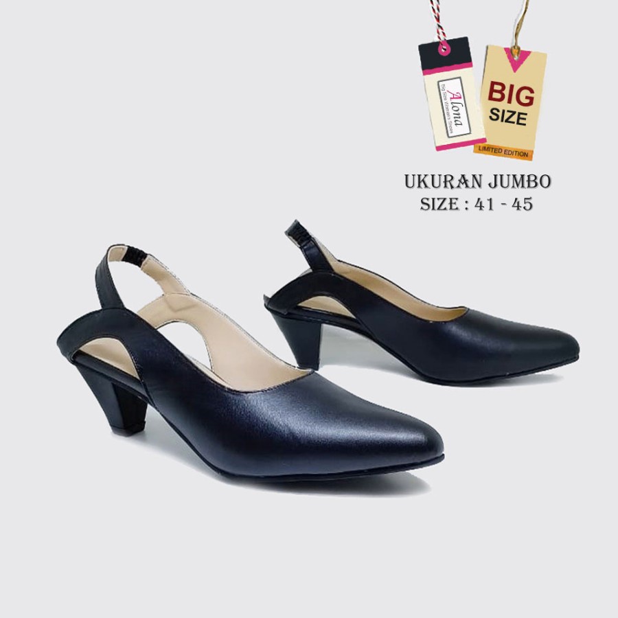 AMANDA MULES HEELS | Sepatu Wanita Formal Asli Kulit Big Size Bustong Pantofel Ukuran Besar-Jumbo 41-45