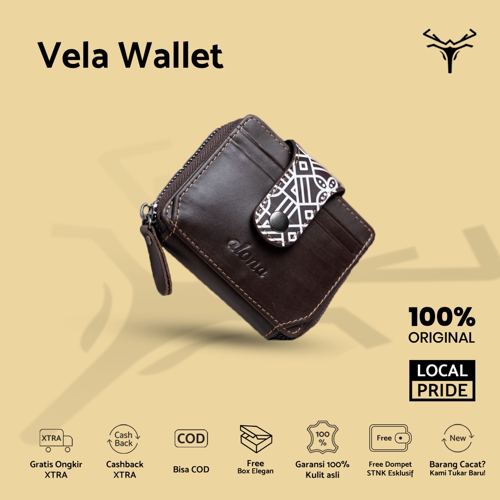Dompet Kulit | Vela | Dompet | Wallet | Koin | Dompet Cewek | Dompet Lipat Wanita | Dompet Kulit Wan
