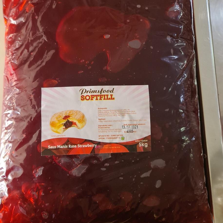 

☛ Selai Prims Food strawberry 5 KG / PRIMSFOOD stoberi softfill 5kg ➫