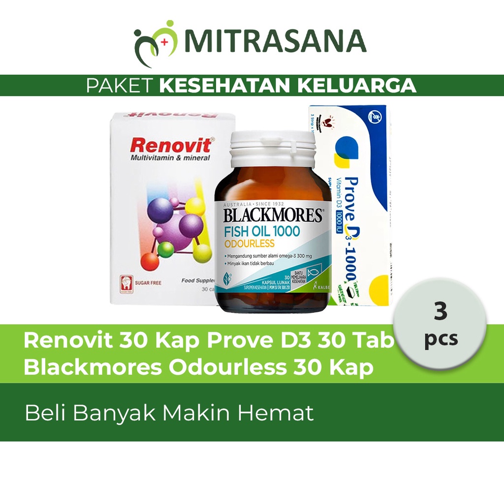 Paket Keluarga Renovit 30 Kapsul Prove D3 30 Tablet Blackmores Odourless 30 Kapsul