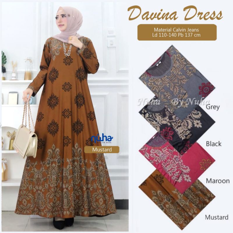 Davina dress / Sanur dress / Arasya maxy / Gamis calvin jeans / gamis batik / baju motif batik
