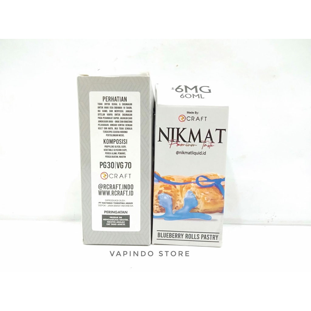 NIC 6MG NIKMAT V2 BLUEBERRY ROLLD PASTRY 60ML BY RCRAFT