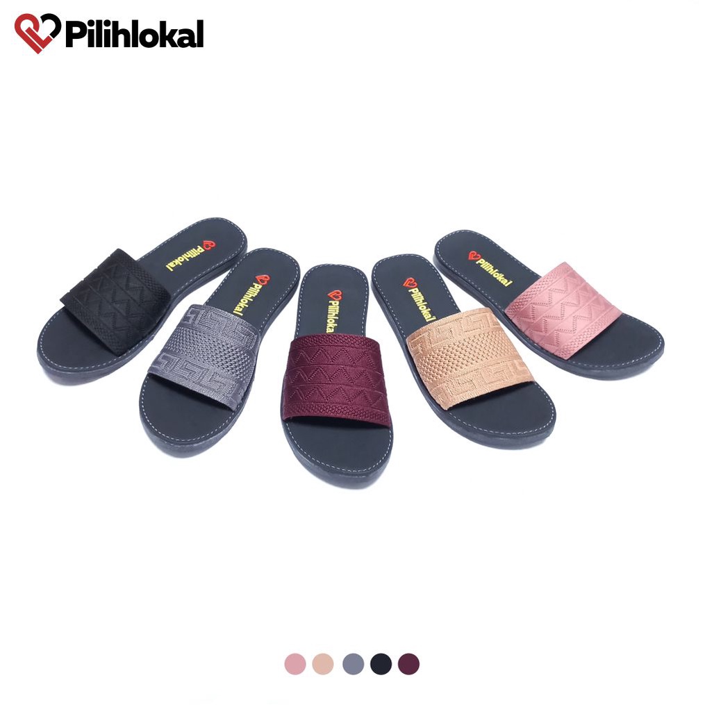 Pilihlokal - Sandal Rajut Polos Karet Elastis Selop Wanita Dewasa Murah Terbaru 2023 Flat Teplek Ibu2 - Sendal Slide Cewek Casual Kekinian Slop Kokop Korea Lentur Anti Slip - Slip On Sepatu Sandal Trendi Empuk Perempuan Viral Remaja Kondangan Lebaran Kuat