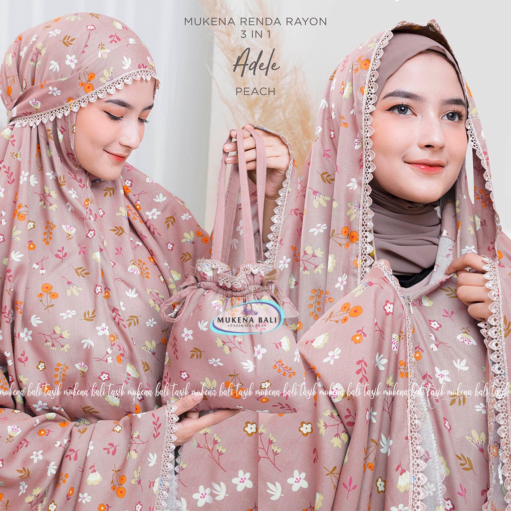 MUKENA BALI TASIK - MUKENA DEWASA RENDA RAYON 3 IN 1 ADELE