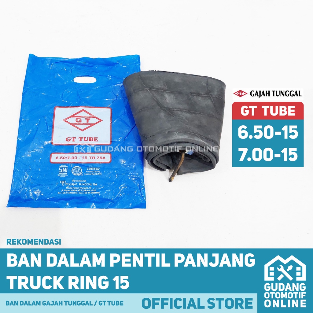 Ban Dalam Truk GT Gajah Tunggal Ring 15 Pentil Cop Panjang Pendek 650 700 710 760 R15