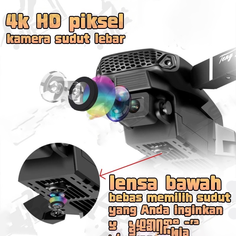 COD WTW Smart Drone E88 /E68Pro 4k HD Camera Shoot Original Indoor Outdoor Drone Mini RC 4K HD Camera/P8(Dikirim Dari Jakarta)New Drone