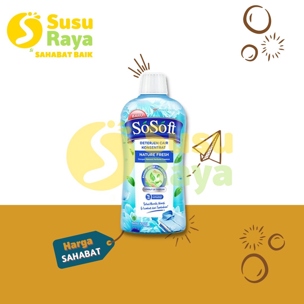 SO SOFT DETERGEN CAIR (BOTOL / REFFIL 750ml) Floral Berries/Sweet Bouquet/Nature Fresh