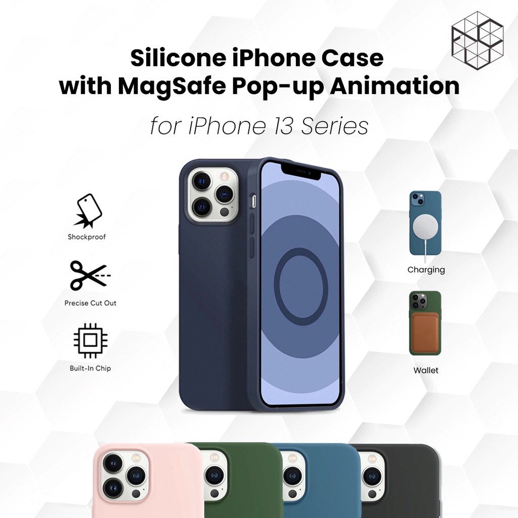 iPhone 13 Series Silicone Case with Magsafe Ori Version Green Peel (POP-UP ANIMATION)