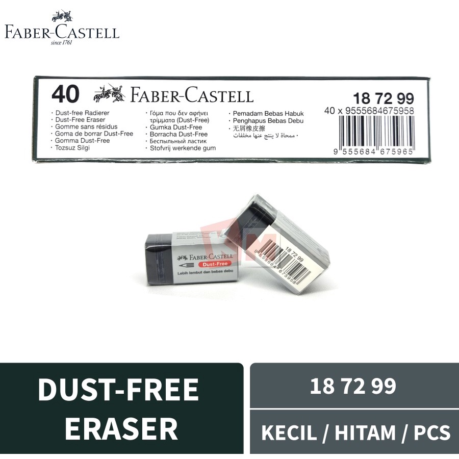 

Eraser / Penghapus Faber-Castell Kecil Hitam Dust Free 18 72 99