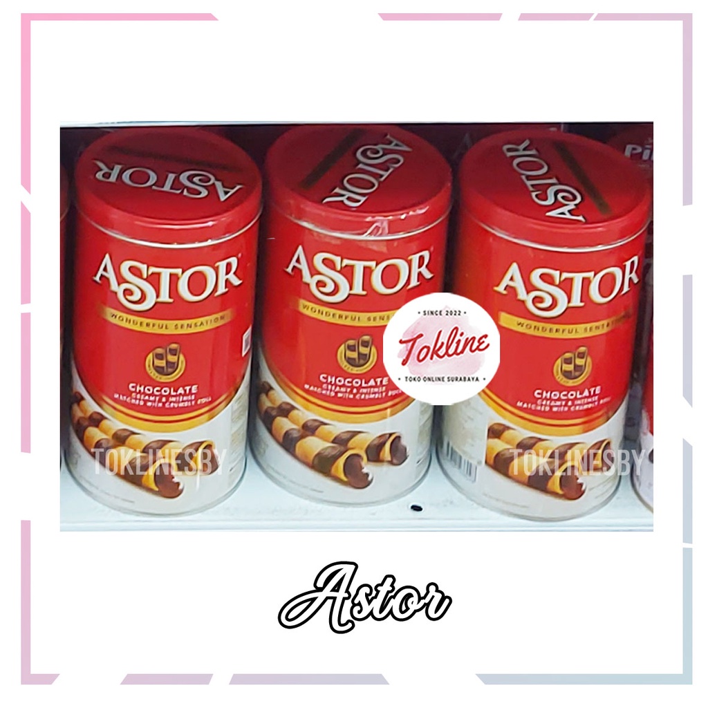 

[ 1 PAKET ISI 2 KALENG ] ASTOR WAFER ROLL CHOCOLATE COKLAT 330gr