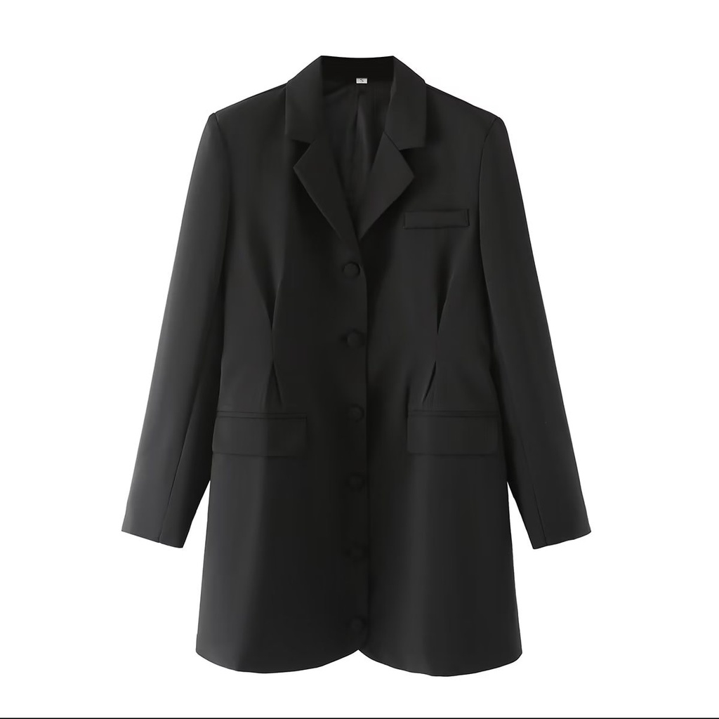 Blazer Wanita Polos Warna Hitam Black Informal Korean Oversize Blazer