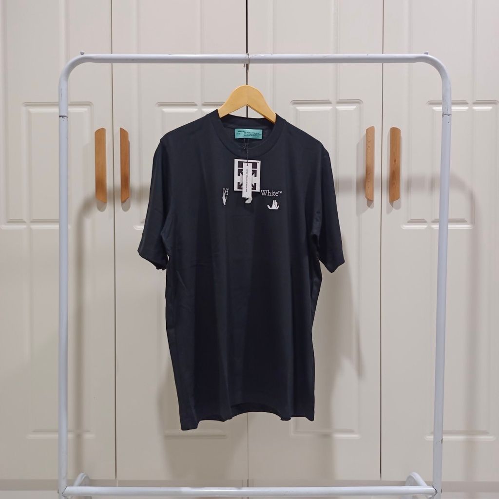 Kaos Baju T shirt  Import Off White Arrow Logo Hitam  Premium24s