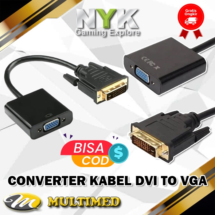 Converter Kabel DVI 24 + 1 to Port VGA NYK