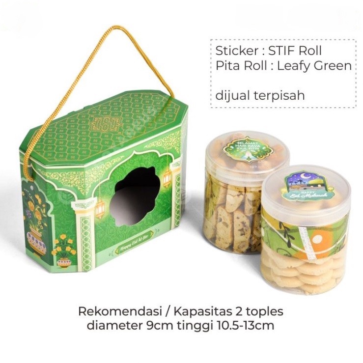

(5 pcs) Dus Tenteng Kotak Hampers Jinjing Lebaran Box Idul Fitri Muat Toples Jar 800ml Isi 2 Kardus Packaging Parcel Kuker