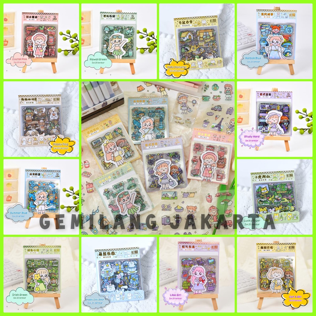 

GEM - STIKER ISI 20 LEMBAR STIKER LUCU STIKER TRANSPARAN STIKER DECO STIKER MOMO STIKER DIARY STIKER LABEL BUKU DIARYB STICKY NOTES