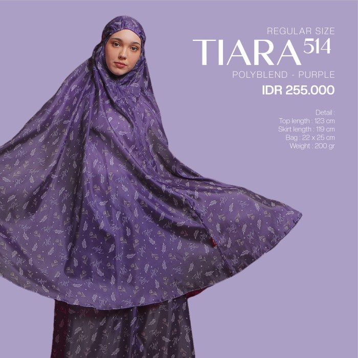 Mukena   Tatuis Mukena Tiara 514 Dewasa Reguler Young Series - Purple Lebaran 2023 Trand Gratis Ongk