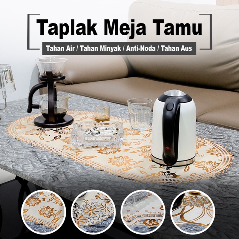 Taplak Meja Tamu Sofa Motif / Taplak Meja Tamu Anti Air / Taplak Meja Tamu Oval Uk 40x83cm