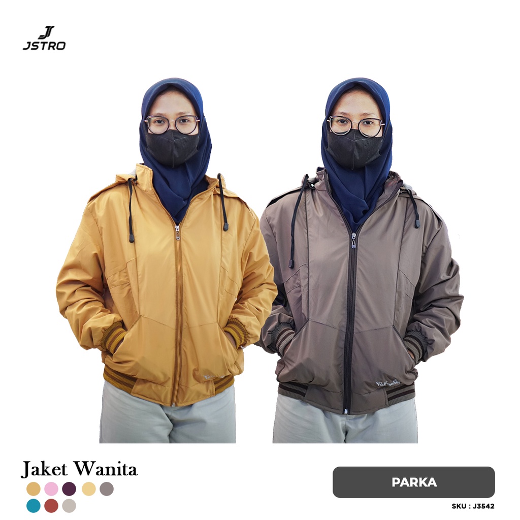 Jstro Jaket Parka Cew Topi Lepas