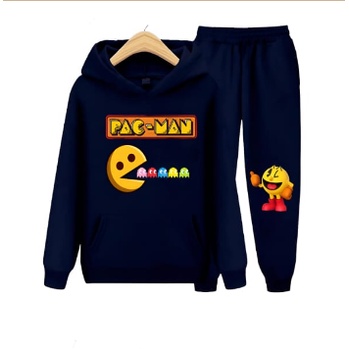 Hzl_outfit Setelan Sweater Hoodie Anak Cewe Dan Cowo Pac Man