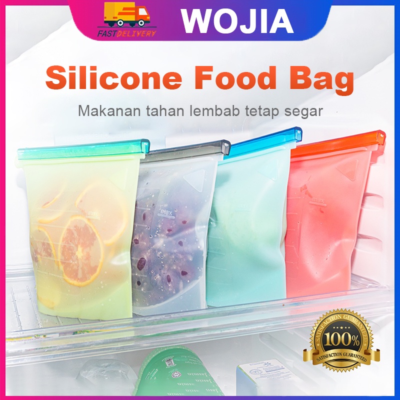 Ziplock Kantong Tempat Makanan Seal Silikon Reusable Food Pouch Bag