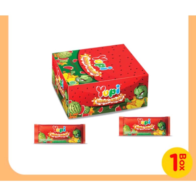 Box - Yupi Wotaa Wotta Wota Melon Permen Jelly Semangka Isi 24 Pcs