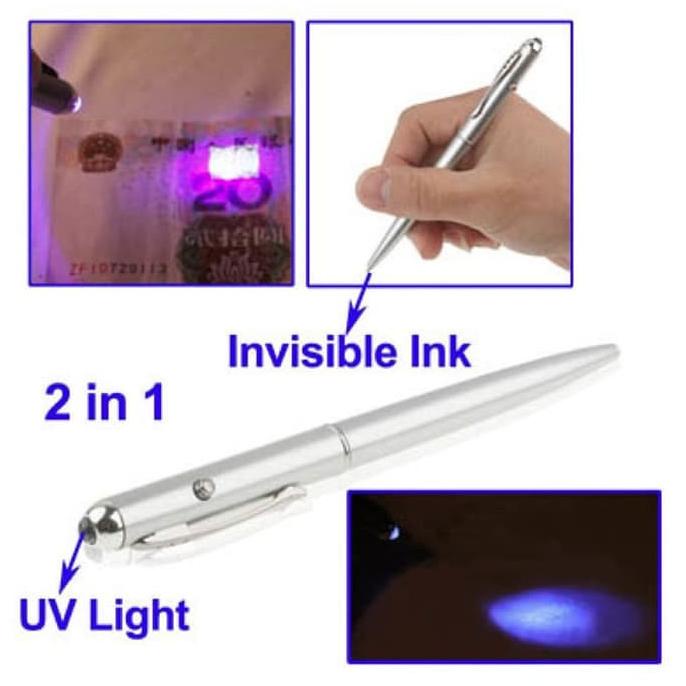 

2in1 Invisible Ink Pen + UV Light Pulpen Senter Ultraviolet Rahasia