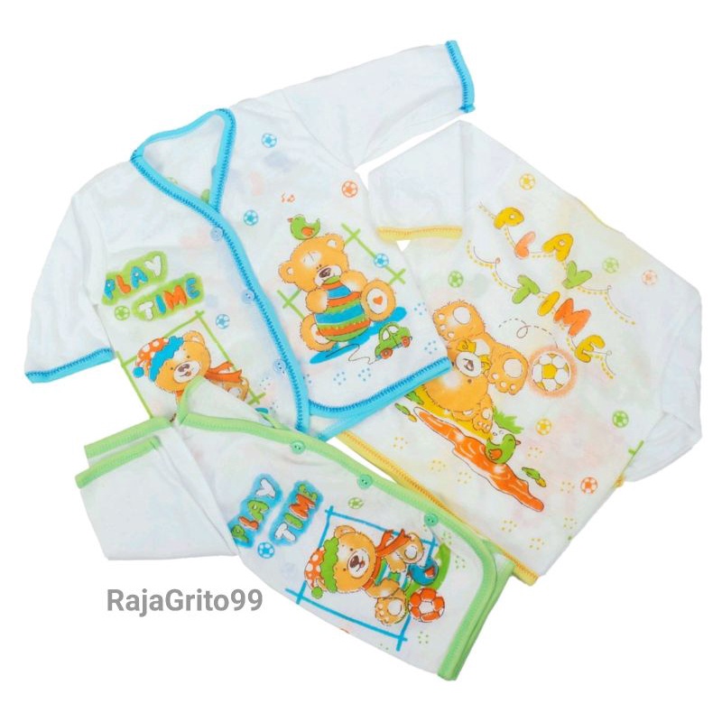 Baju Bayi Lengan Panjang KATUN / Baju Panjang Bayi Motif Print - Sablon 1 PCS