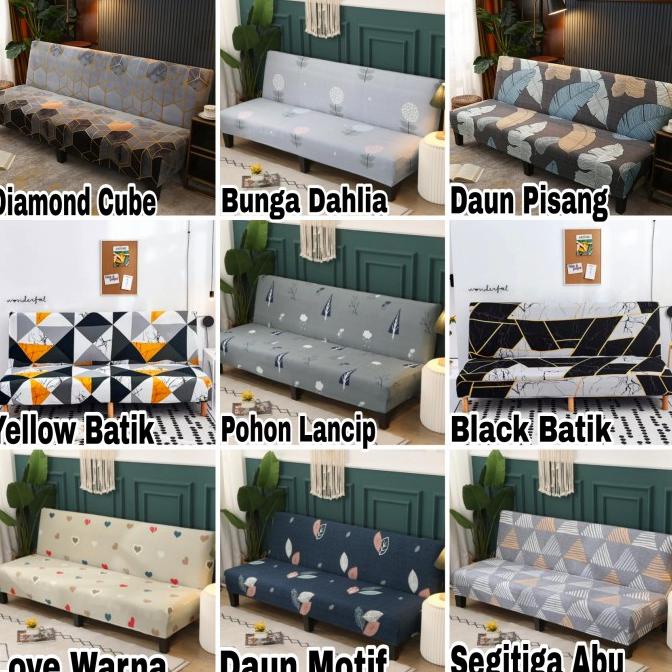 Cover sofa bed INFORMA elastic-Sarung PENUTUP sofa bed STRECTH motif
