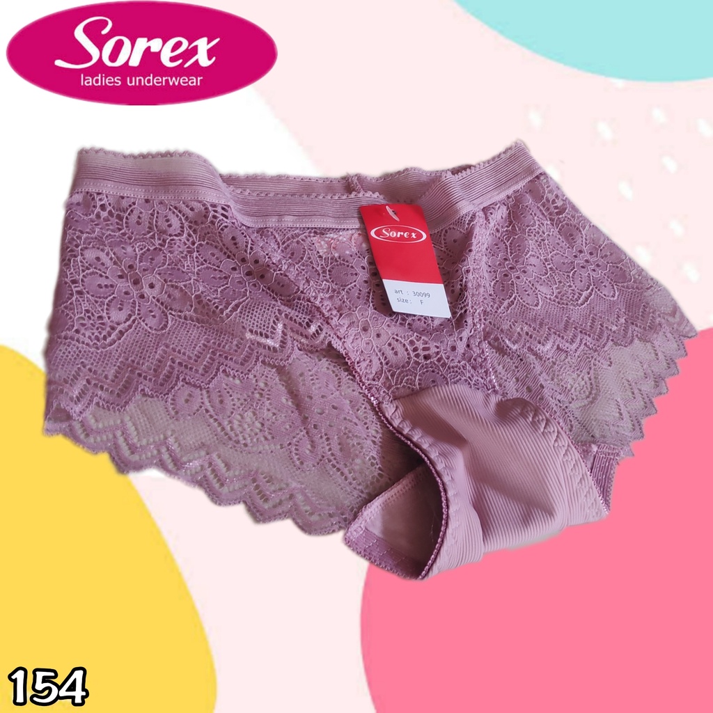 K154 - (Harga Per 1 Potong) CELANA DALAM WANITA PAKAIAN WANITA PAKAIAN DALAM BRUKAT TRANSPARAN SOREX FREE SIZE