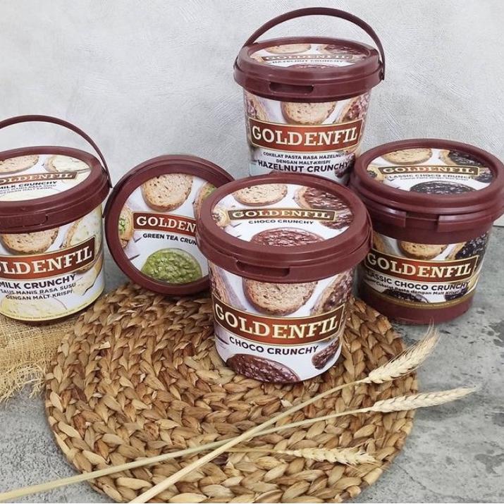 

◄ Goldenfil 1KG choco crunchy, greentea, tiramisu crunchy, hazelnut crunchy, milk crunchy, blueberry ✮