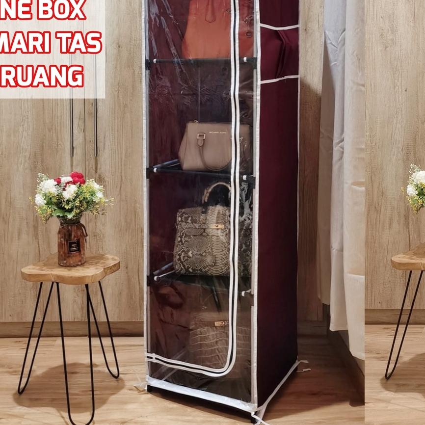 ➳ NINE BOX RAK TAS / LEMARI TAS / RAK SERBAGUNA / RAK TAS ANTI DEBU / LEMARI PAKAIAN LIPAT ✻