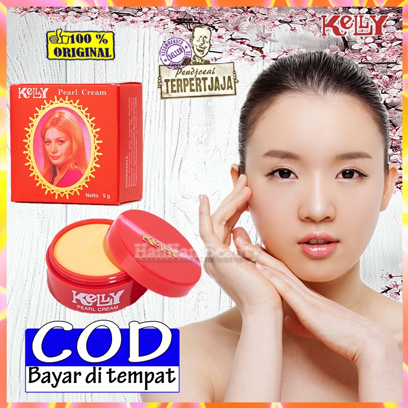 Kelly Pearl Cream Pelembab Wajah Glowing Cream Jerawat dan Bekas Jerawat Skincare Memutihkan Wajah C