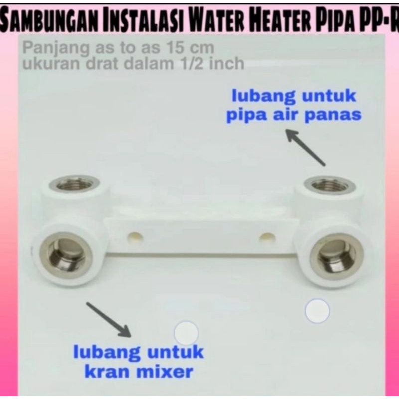 Sambungan pipa PP-R/sambungan instalasi water heater double knee drat dalam Original bahan tebal